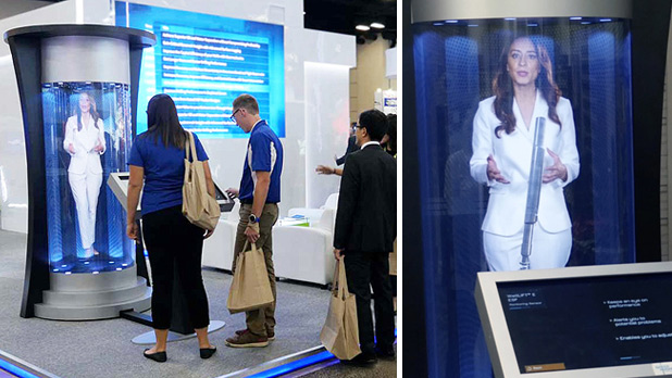 Life Sized Virtual Presenter Hologram at Trade Show